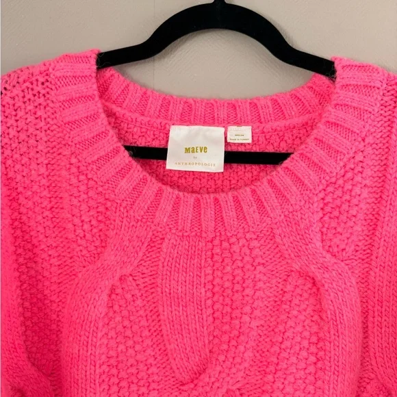Maeve Pink Chunky Knit Sweater | Women’s Size Medium | Anthropologie - Picture 7 of 8